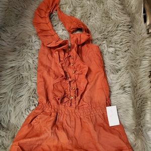 Burnt Orange Halter Romper